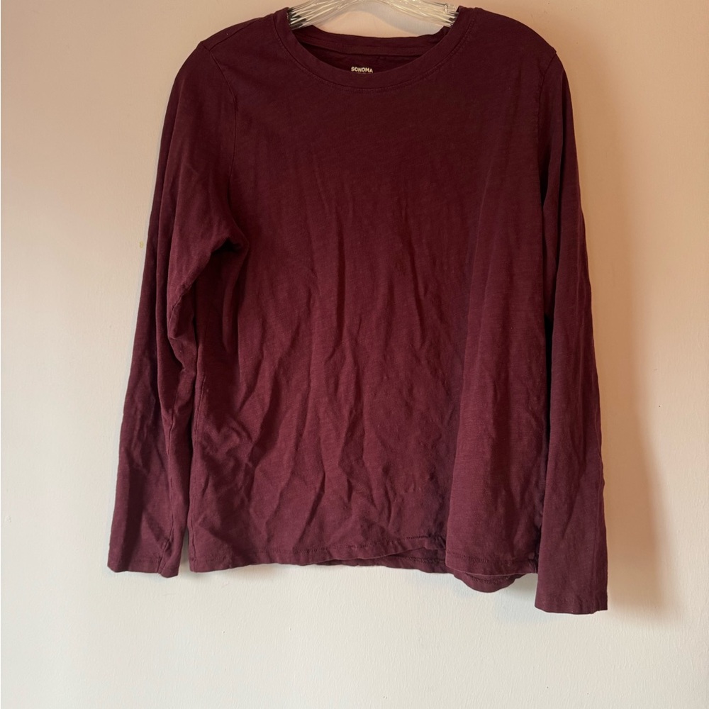 Men's Burgundy Long Sleeve Shirt